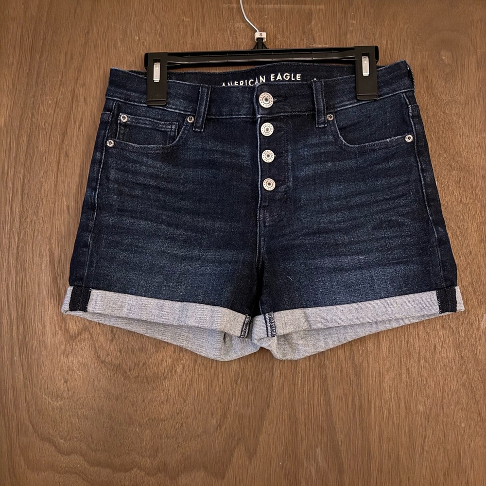 American Eagle Outfitters Blue Jean Shorts with Rolled Hems
